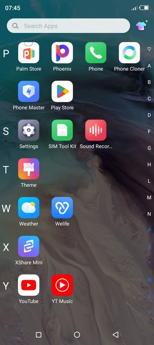 Scroll to and select Settings