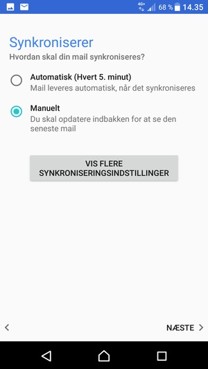 Vælg din foretrukne mulighed og vælg NÆSTE