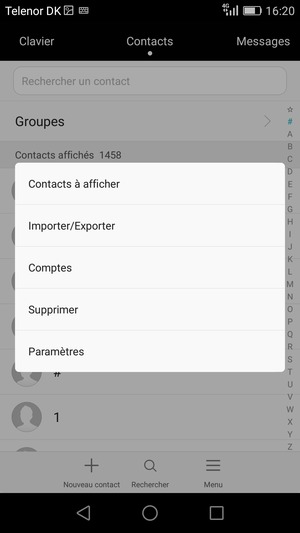 Sélectionnez Importer/Exporter