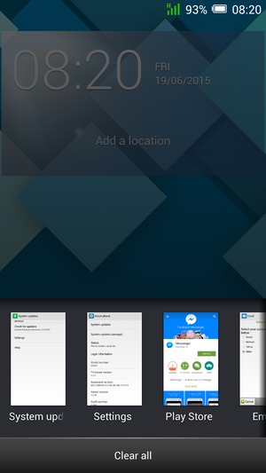 Select Clear all to close all running apps