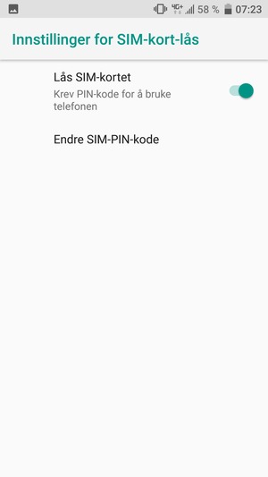 Velg Endre SIM-PIN-kode