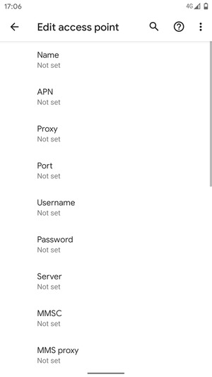 Enter MMS information
