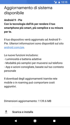 Se il tuo telefono non è aggiornato, seleziona Scarica e installa