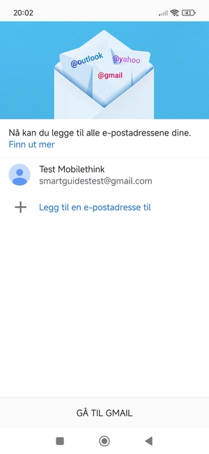 Velg GÅ TIL GMAIL