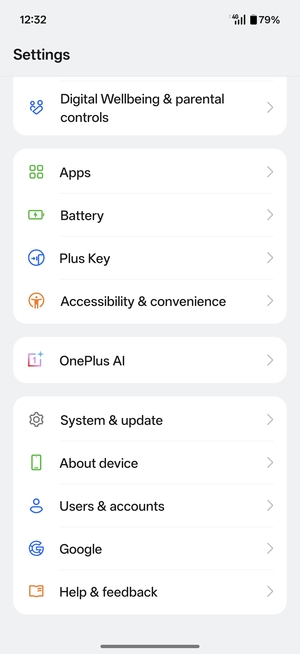 Scroll to and select Users & accounts