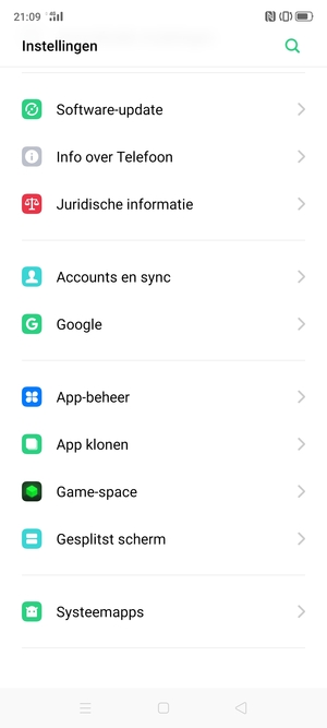 Scroll naar en selecteer Software-update