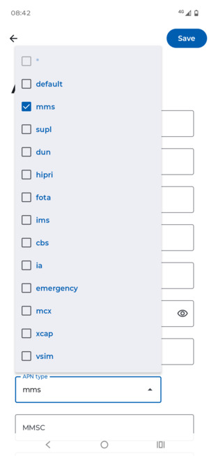 Check the mms checkbox