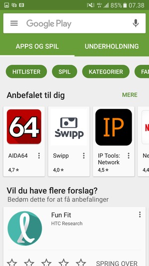 Vælg søgefeltet