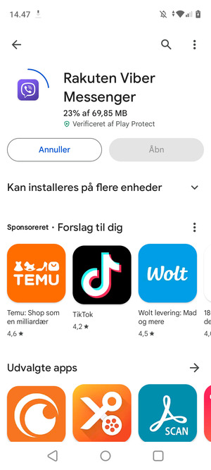 Afvent at installeringen er afsluttet