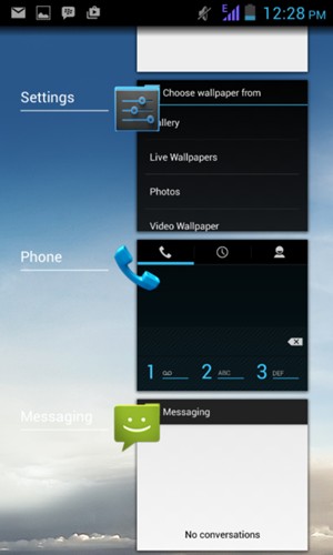 Swipe apps to the right to close them