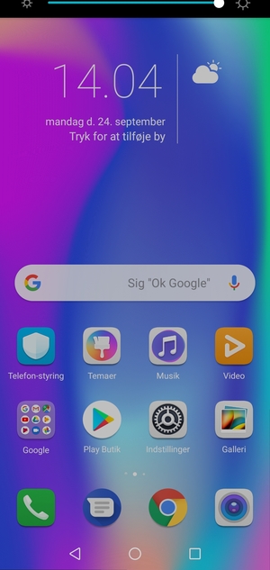Aktiver topmenuen