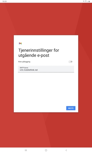 Slå av Krev pålogging og velg NESTE