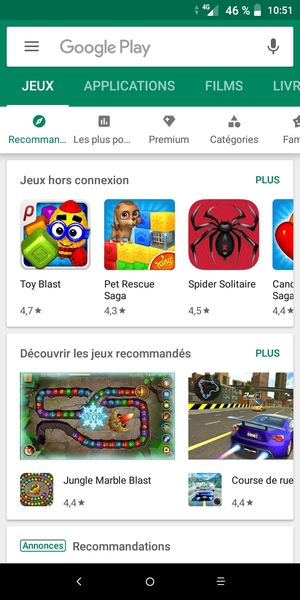 Sélectionnez la barre de Recherche