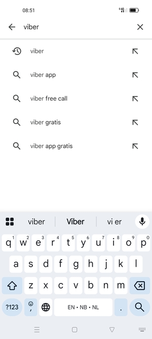 Skriv inn applikasjonsnavnet og velg Søk