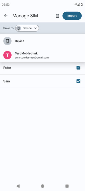 Select your Google account