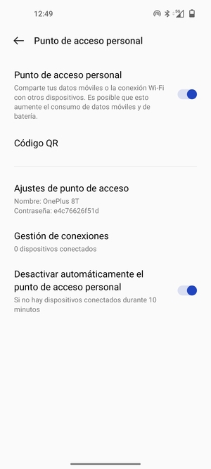 El teléfono ha sido configurado para su uso como módem