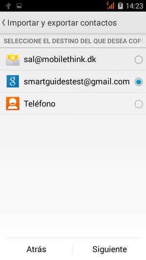 Seleccione su cuenta de Google y seleccione Siguiente