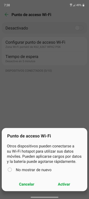 Seleccione Activar