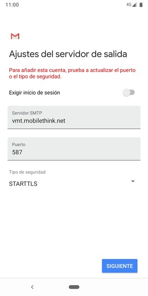 Seleccione Tipo de seguridad