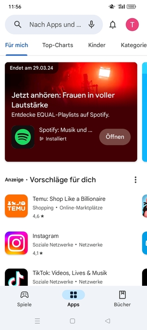 Wählen Sie die Suchleiste