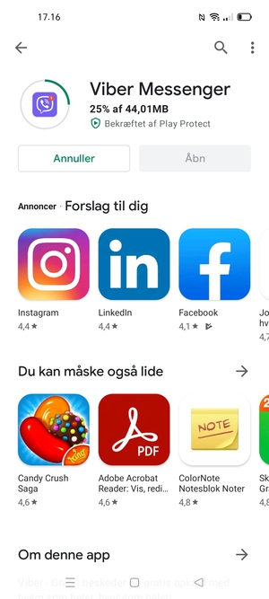 Afvent at installeringen er afsluttet