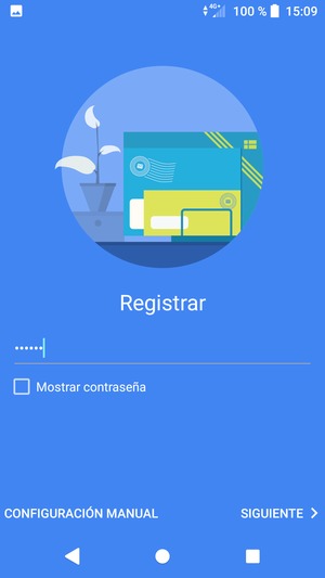 Introduzca su contraseña y seleccione CONFIGURACIÓN MANUAL