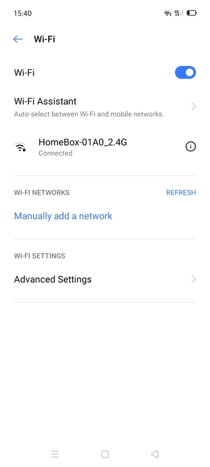 You are now connected to the Wi-Fi network