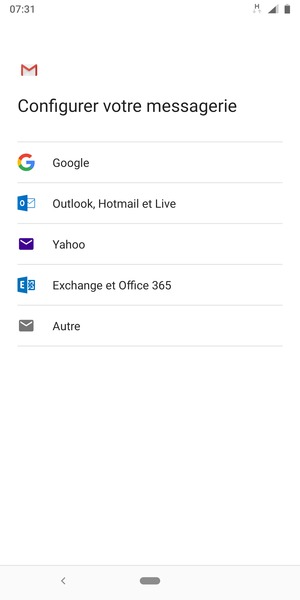 Sélectionnez Exchange et Office 365