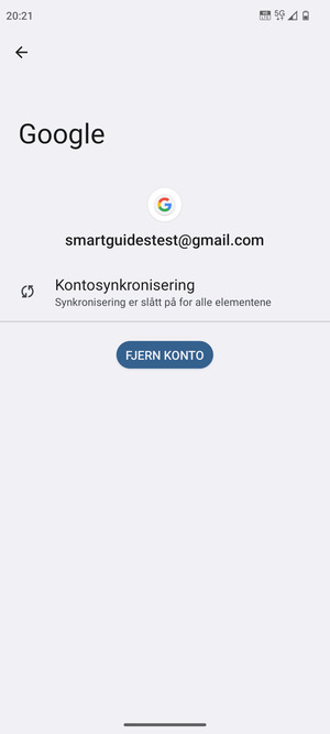 Velg Kontosynkronisering