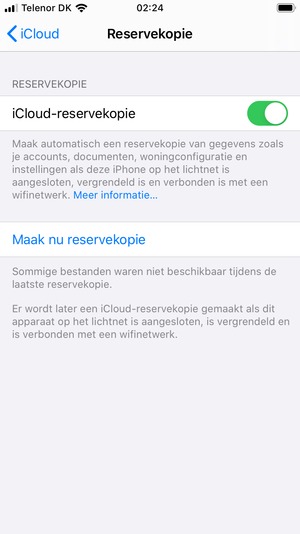 Selecteer Maak nu reservekopie