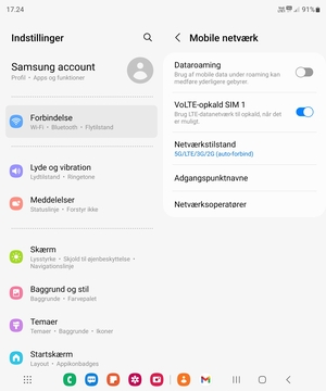 For at skifte netværk, hvis der opstår netværksproblemer, vælg Netværksoperatører
