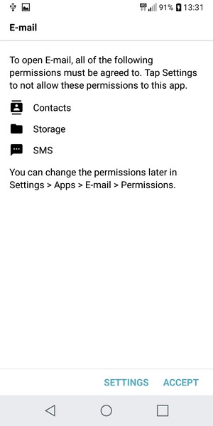 Select ACCEPT