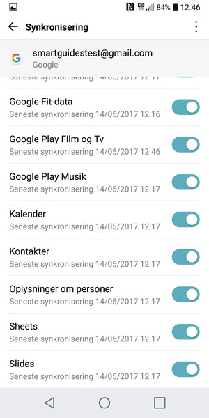 Kontroller at Kontakter er valgt