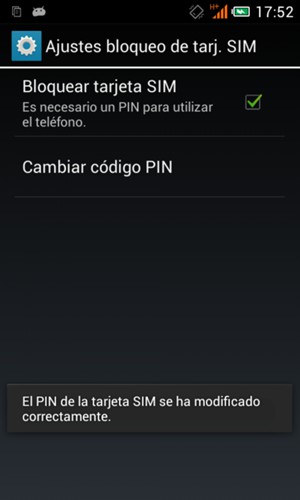 Su PIN de la tarjeta SIM ha sido cambiado