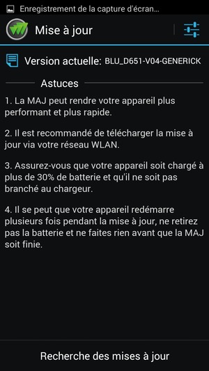 Sélectionnez Recherche des mises à jour