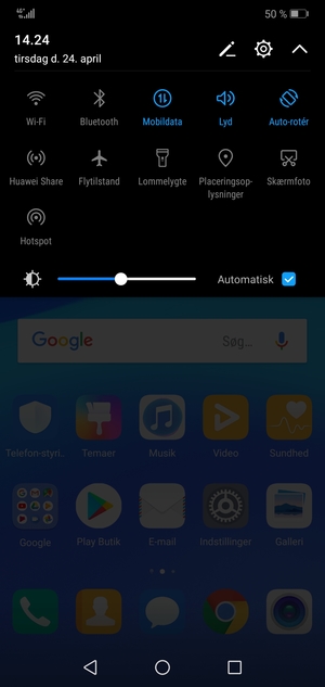 Vælg Indstillinger-knappen