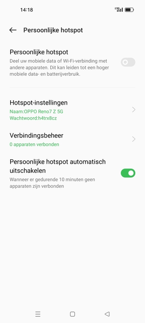 Selecteer Hotspot-instellingen