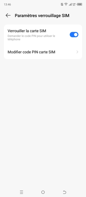 Sélectionnez Modifier code PIN carte SIM