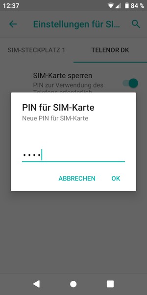 Geben Sie Ihre Neue PIN der SIM-Karte ein und wählen Sie OK