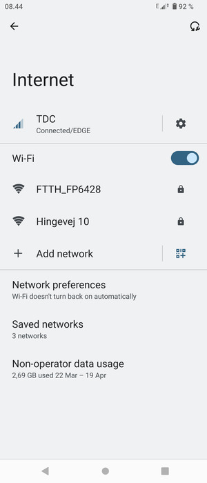 Select the wireless network you want to connect to