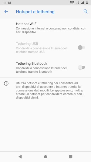Seleziona Hotspot Wi-Fi