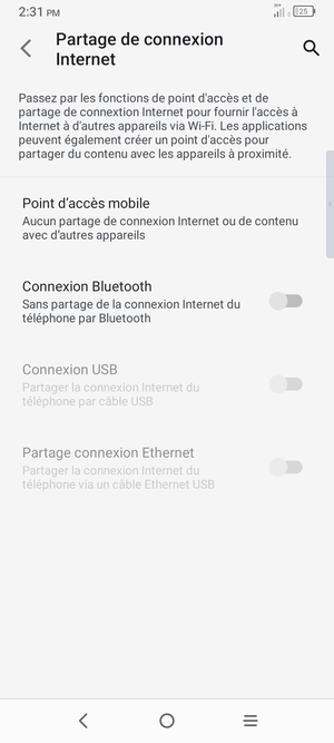 Sélectionnez Point d'accès mobile