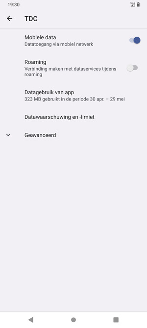 Om van netwerk te wisselen in geval van netwerkproblemen, selecteer Geavanceerd