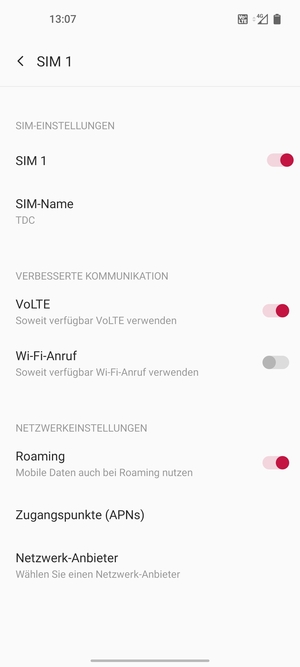 Schalten Sie Roaming an oder aus