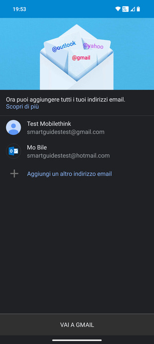 Seleziona VAI A GMAIL