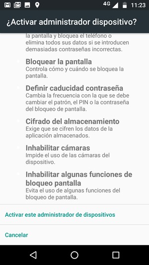 Desplácese hacia abajo y seleccione Activar este administrador de dispositivos