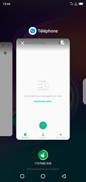Sélectionnez l'icône Supprimer pour fermer toutes les applis en cours d'exécution