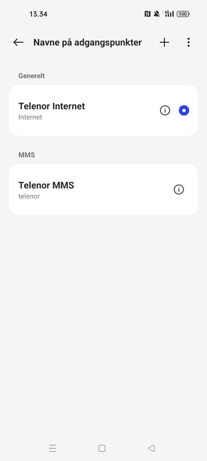 Din telefon er nu sat op til MMS