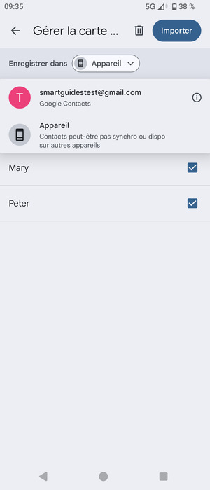 Sélectionnez votre compte Google