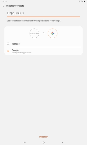 Sélectionnez Importer